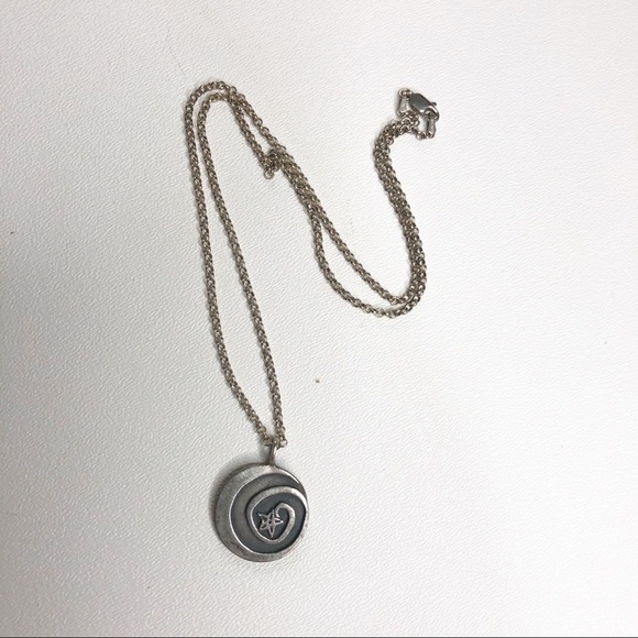 Reach For The Moon Quote Necklace Sterling Silver - Picture 2 of 8